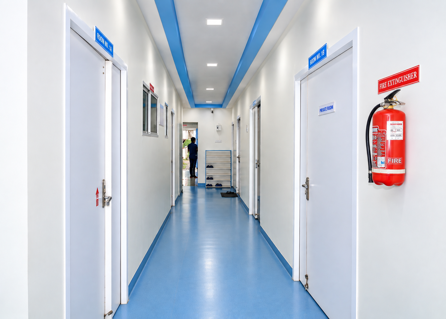 Patient room corridor at Kalyani Hospital